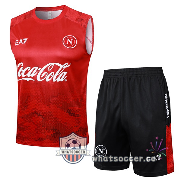 SSC Napoli Soccer Vest + Shorts Red 2024-2025