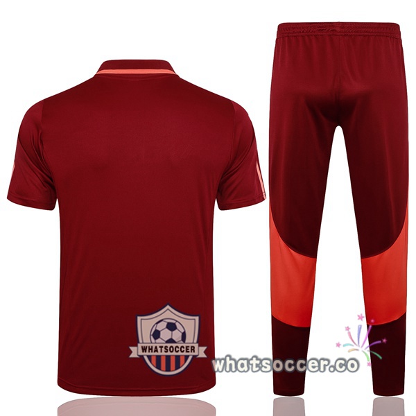 Training Polo Manchester United + Pants Red 2024-2025