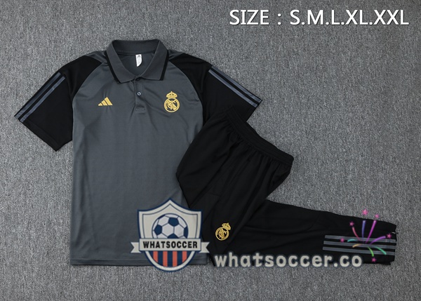 Training Polo Real Madrid + Pants Gray 2024-2025