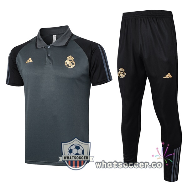 Training Polo Real Madrid + Pants Gray 2024-2025