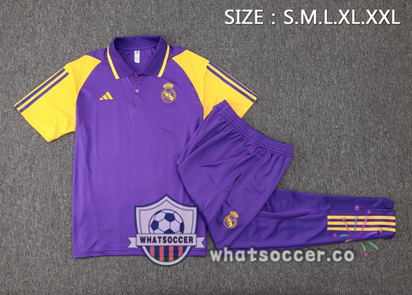 Training Polo Real Madrid + Pants Purple 2024-2025