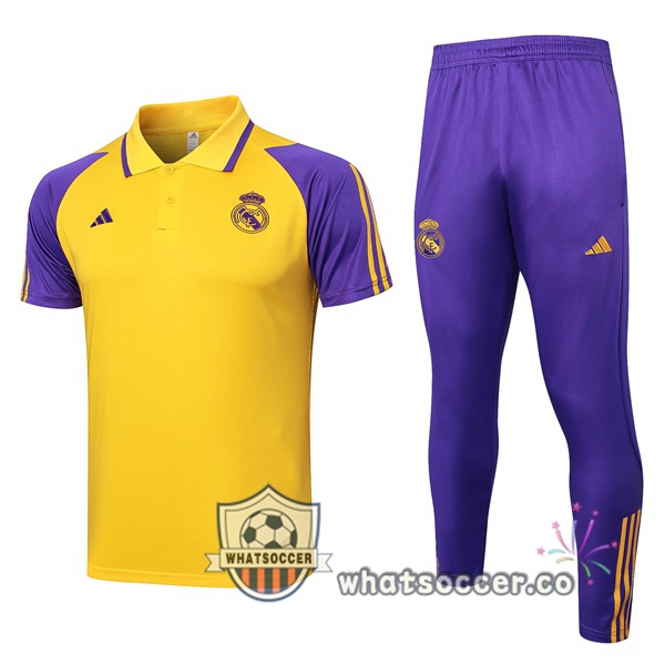 Training Polo Real Madrid + Pants Yellow 2024-2025
