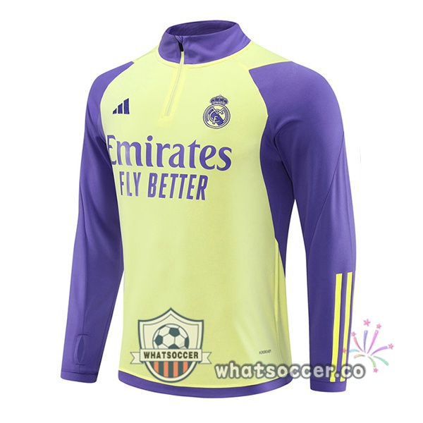 Soccer Sweater Real Madrid Yellow Purple 2024-2025