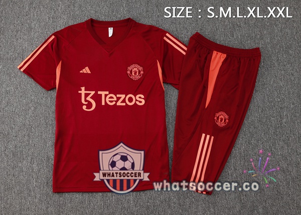 Manchester United Training T-Shirts + Shorts Red 2024-2025