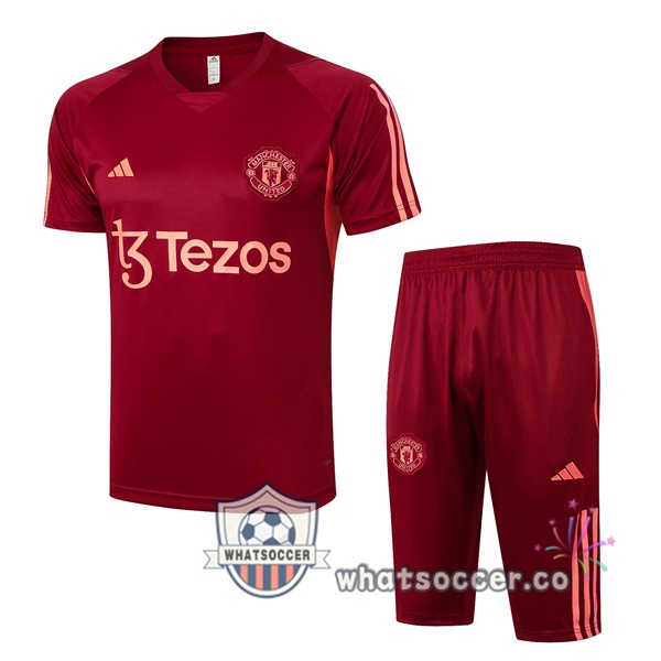 Manchester United Training T-Shirts + Shorts Red 2024-2025