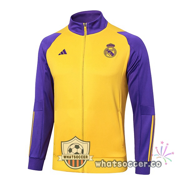 Soccer Jacket Real Madrid Yellow Purple 2024-2025