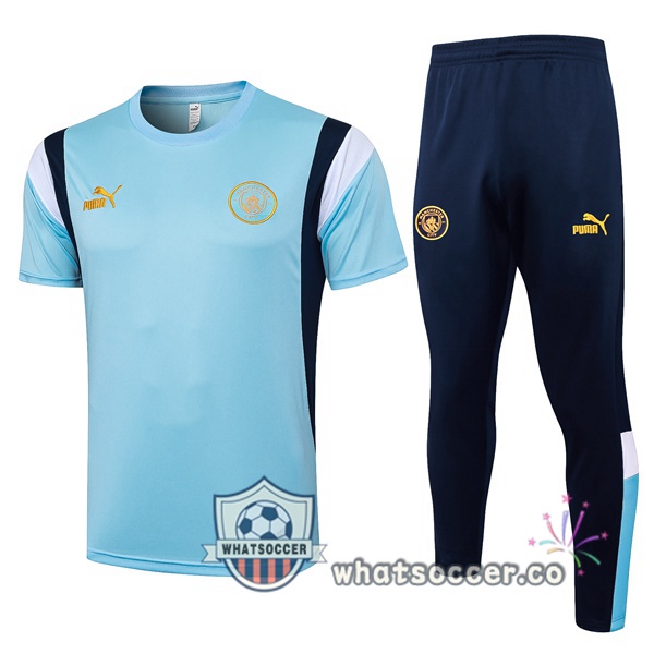 Manchester City Training T-Shirts + Pants Blue 2024-2025