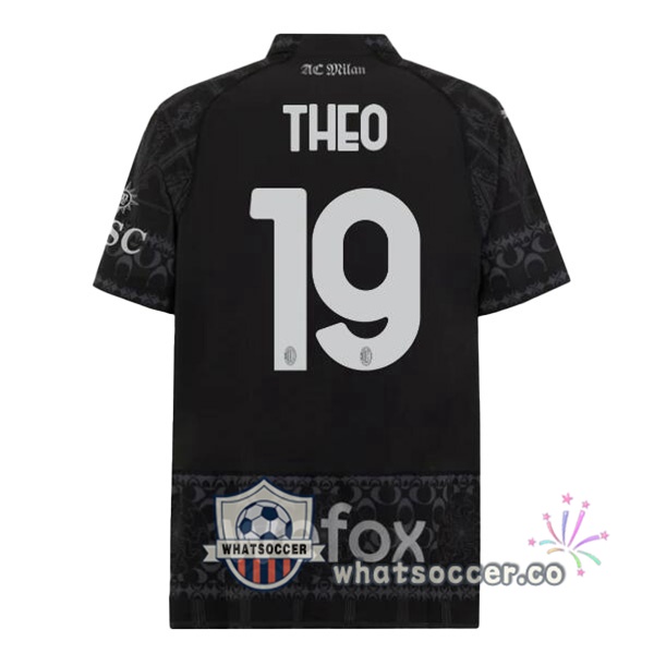 AC Milan (Theo 19) Four Soccer Jerseys Black 2023-2024