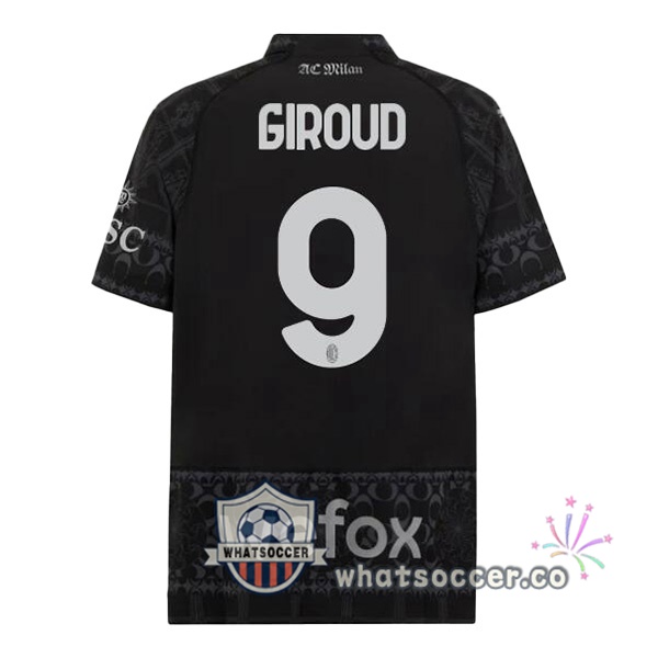 AC Milan (Giroud 9) Four Soccer Jerseys Black 2023-2024