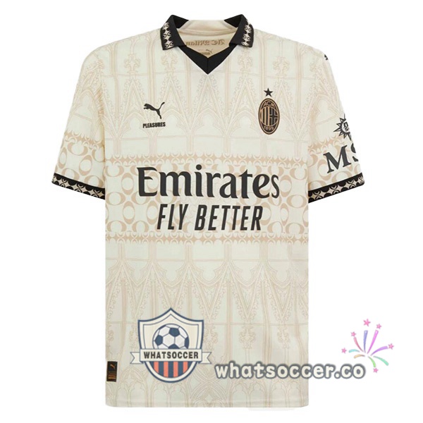 AC Milan Four Soccer Jerseys Yellow 2023-2024