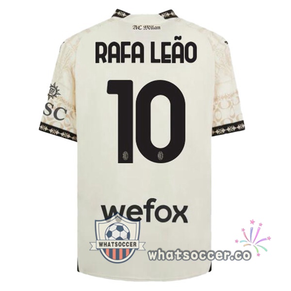 AC Milan (Rafa Leão 10) Four Soccer Jerseys Yellow 2023-2024