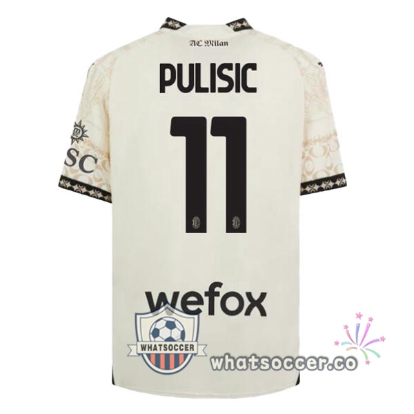AC Milan (Pulisic 11) Four Soccer Jerseys Yellow 2023-2024