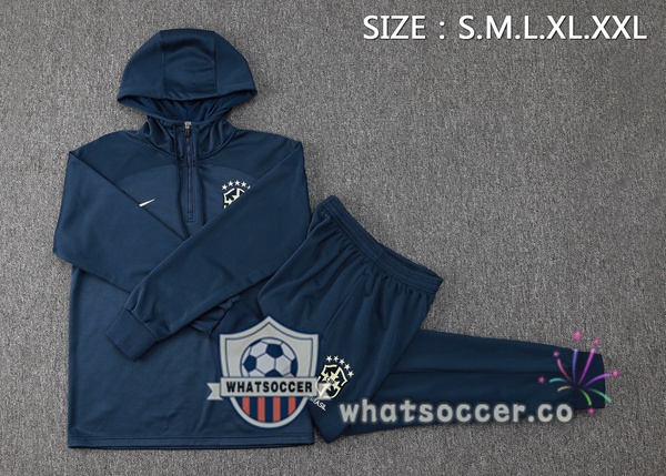 Tracksuit - Hooded Sweatshirt Brazil Blue Royal 2024-2025