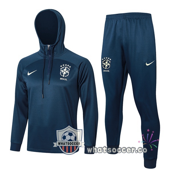 Tracksuit - Hooded Sweatshirt Brazil Blue Royal 2024-2025