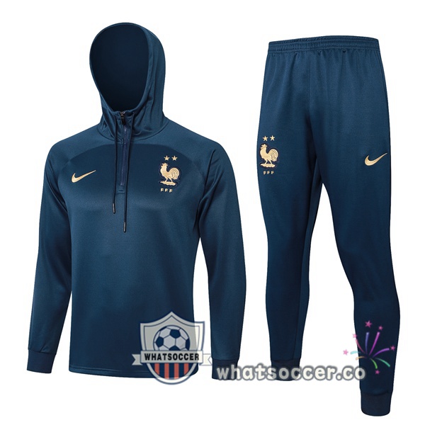 Tracksuit - Hooded Sweatshirt France Blue Royal 2024-2025