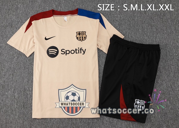 FC Barcelona Training T-Shirts + Shorts Yellow 2024-2025