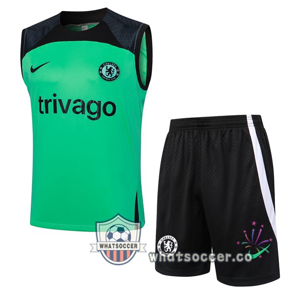 FC Chelsea Soccer Vest + Shorts Green 2024-2025