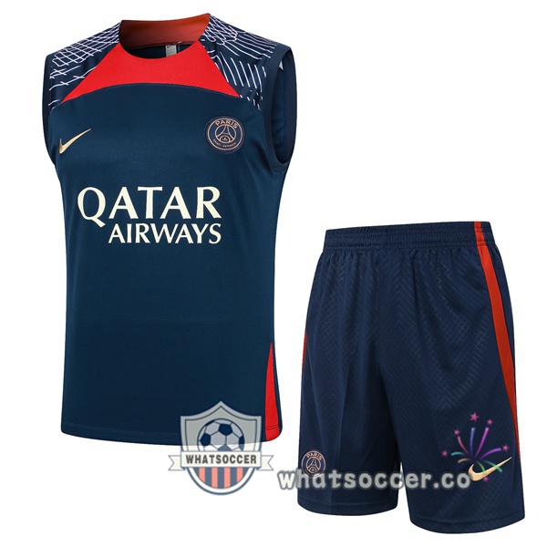 Paris PSG Soccer Vest + Shorts Blue Royal 2024-2025