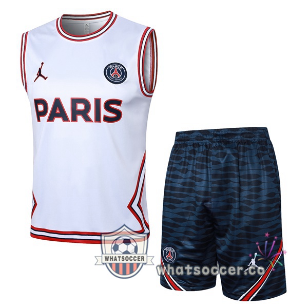 Paris PSG Soccer Vest + Shorts White 2024-2025