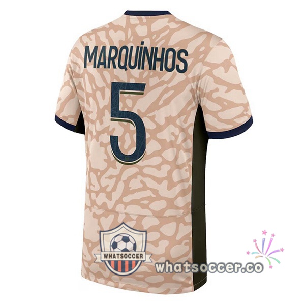 Paris PSG (Marquinhos 5) Four Soccer Jerseys Rose 2023-2024