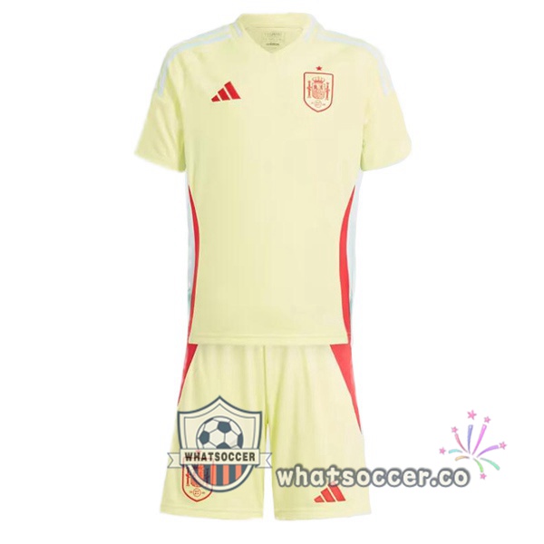 Spain Kids Away Soccer Jerseys Yellow 2024-2025