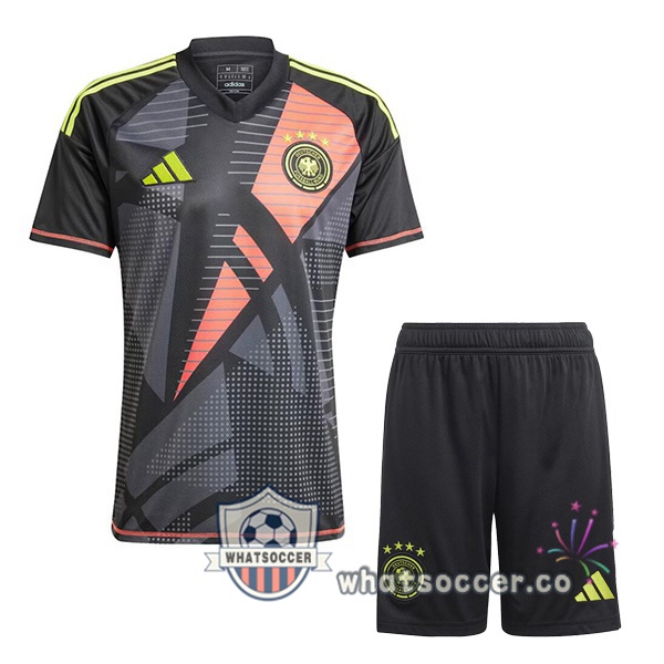 Germany Kids Goalkeeper Soccer Jerseys Black 2024-2025