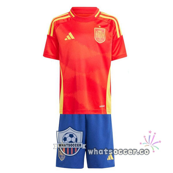 Spain Kids Home Soccer Jerseys Red 2024-2025