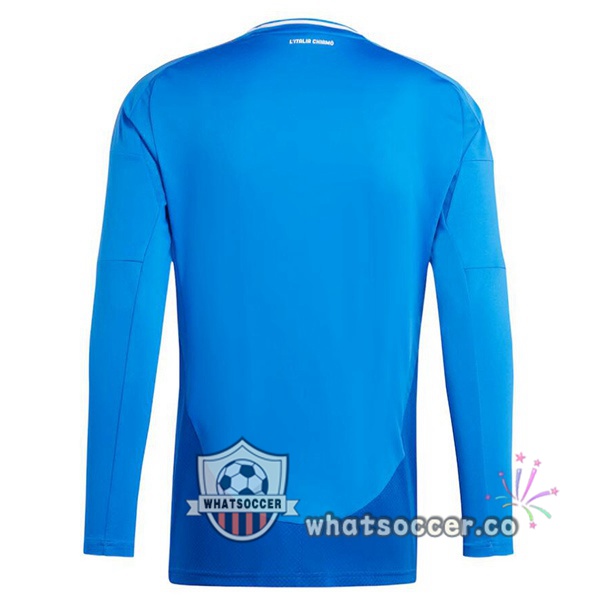 Italy Home Soccer Jerseys Long Sleeve Blue 2024-2025