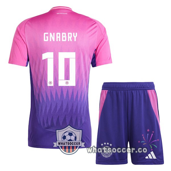 Germany (GNABRY 10) Kids Away Soccer Jerseys Rose Purple 2024-2025