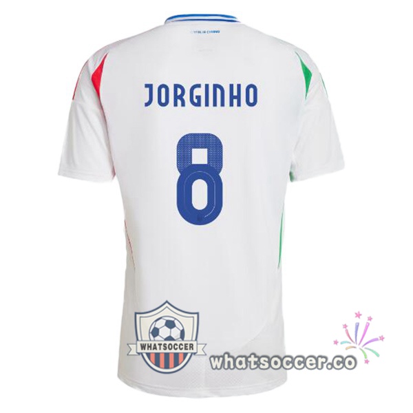 Italy (JORGINHO 8) Away Soccer Jerseys White 2024-2025