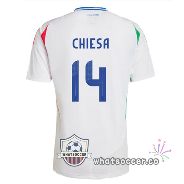 Italy (CHIESA 14) Away Soccer Jerseys White 2024-2025