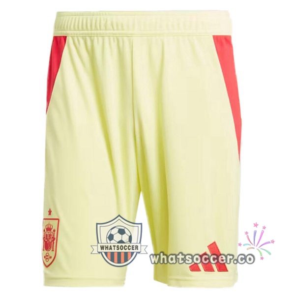 Spain Away Soccer Shorts Yellow 2024-2025