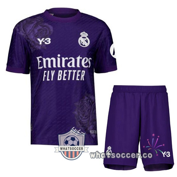 Real Madrid Kids Fourth Soccer Jerseys Purple 2023-2024