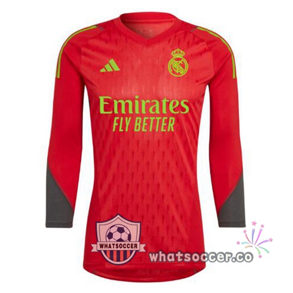 Real Madrid Goalkeeper Soccer Jerseys Long Sleeve Red 2023-2024