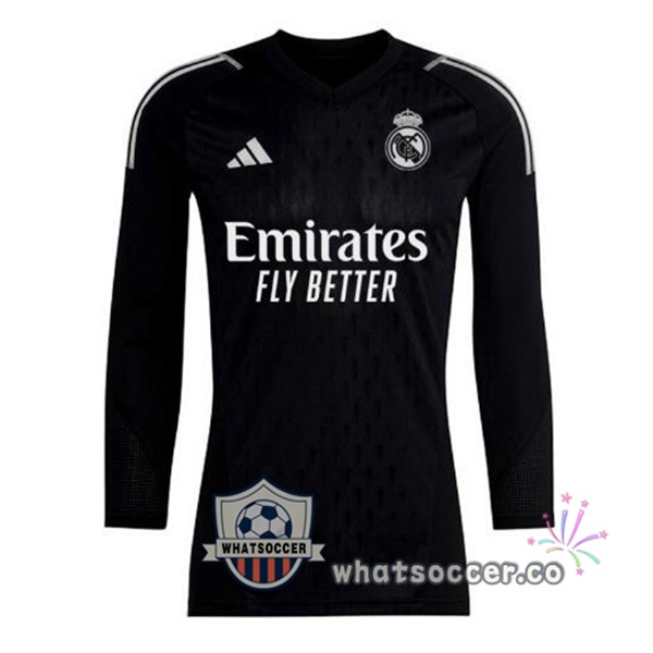 Real Madrid Goalkeeper Soccer Jerseys Long Sleeve Black 2023-2024