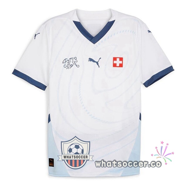 Switzerland Away Soccer Jerseys White 2024-2025