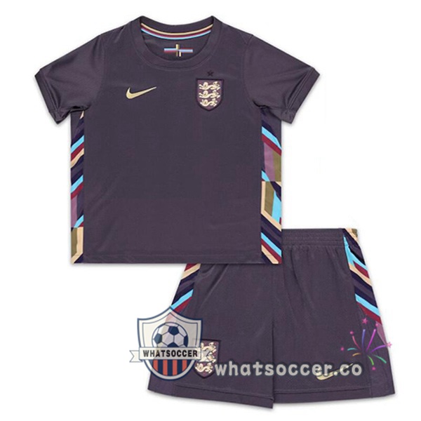 England Kids Away Soccer Jerseys Purple 2024-2025