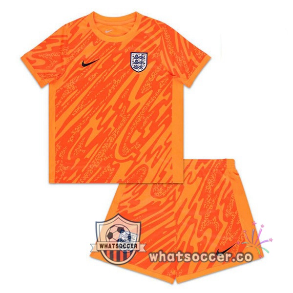 England Kids Goalkeeper Soccer Jerseys Orange 2024-2025