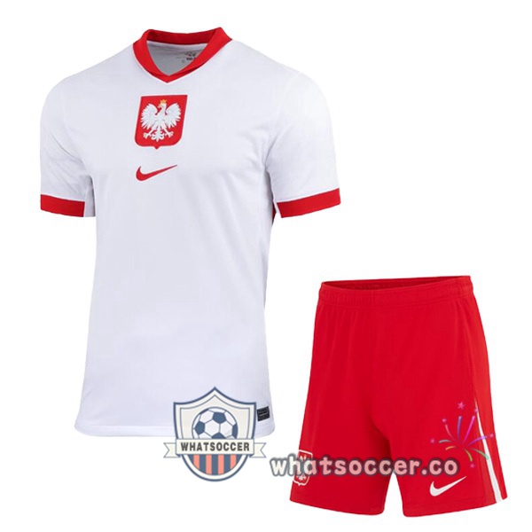 Poland Kids Home Soccer Jerseys White 2024-2025