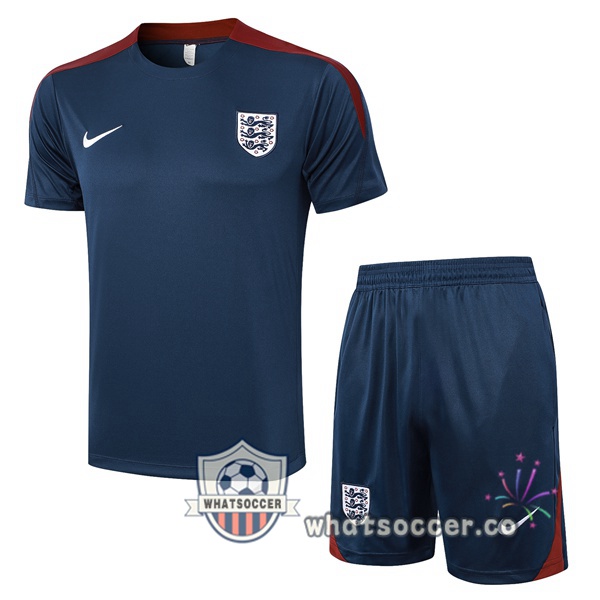 England Training T-Shirts + Shorts Blue Royal 2024-2025