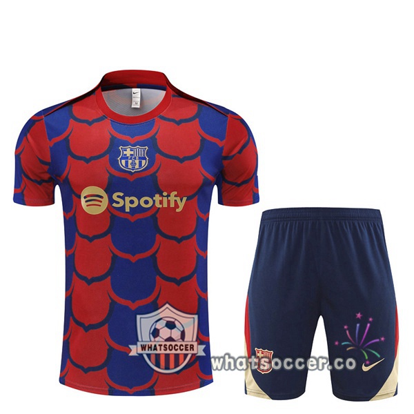 FC Barcelona Training T-Shirts + Shorts Red Blue 2024-2025