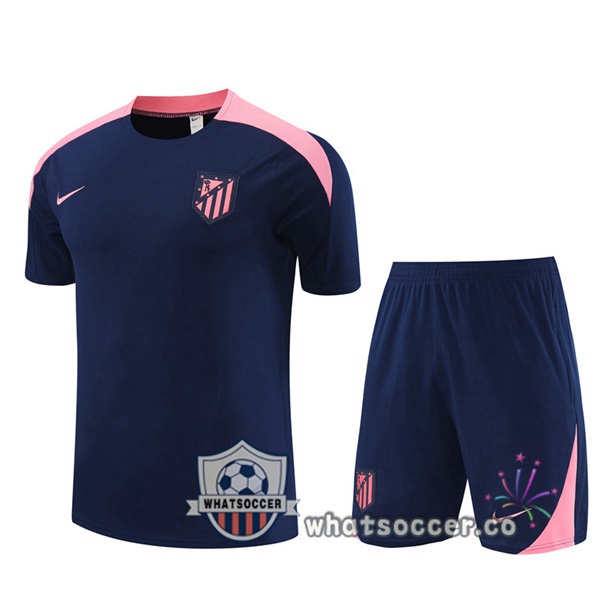 Atletico Madrid Training T-Shirts + Shorts Blue Royal 2024-2025