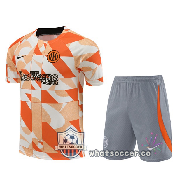 Inter Milan Training T-Shirts + Shorts Orange 2024-2025
