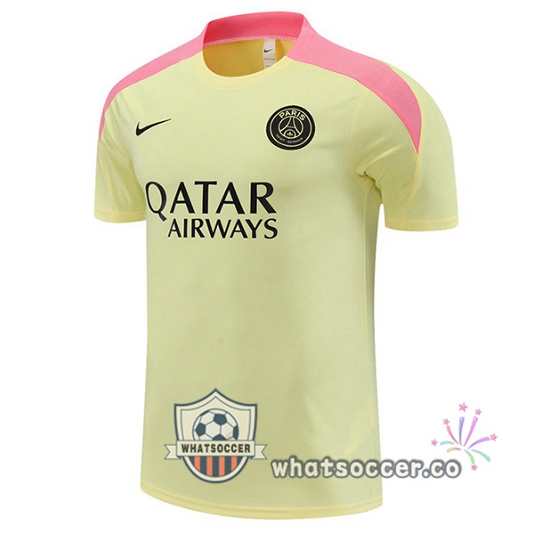 Paris PSG Training T-Shirts Yellow 2024-2025
