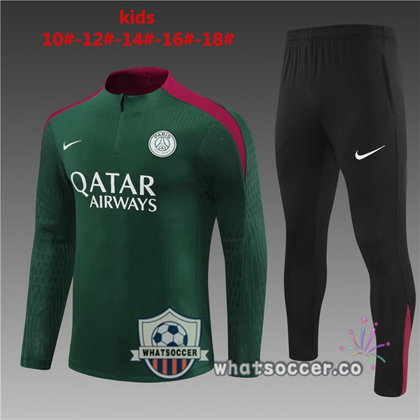 Tracksuit Paris PSG Kids Green 2024-2025