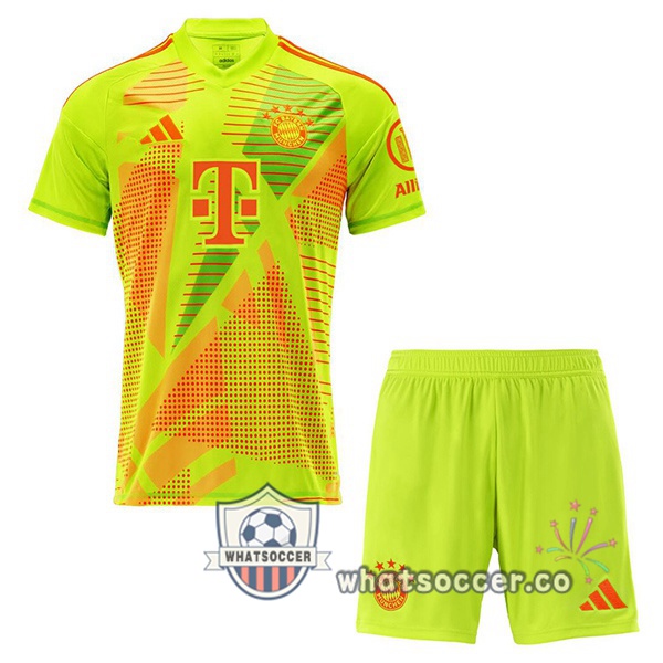 Bayern Munich Kids Goalkeeper Soccer Jerseys Green 2024-2025