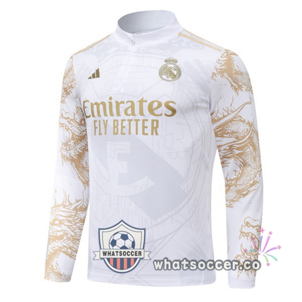 Soccer Sweater Real Madrid White Yellow 2024-2025