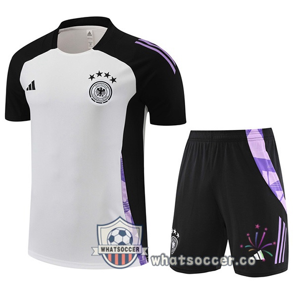 Germany Training T-Shirts + Shorts White 2024-2025