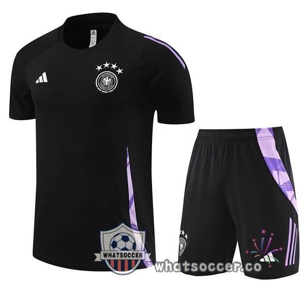 Germany Training T-Shirts + Shorts Black 2024-2025