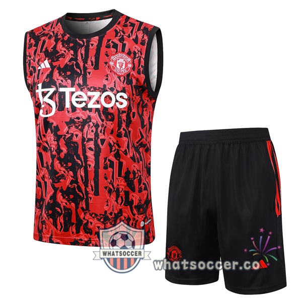 Manchester United Soccer Vest + Shorts Red 2024-2025